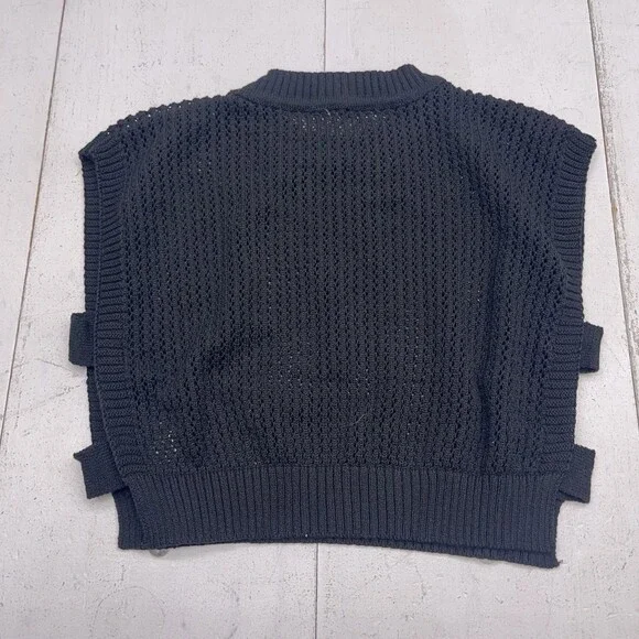Edit By Nine Black Open Knit Sleeveless Open Side Sweater Women's Size Medium - Picture 7 of 7